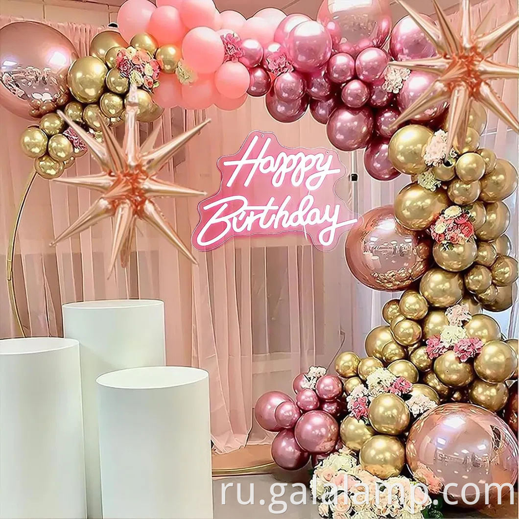 Яркий светодиодный неоновый знак для веселого праздника дня рождения